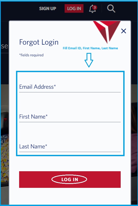 Fill page here on Delta Wifi Login